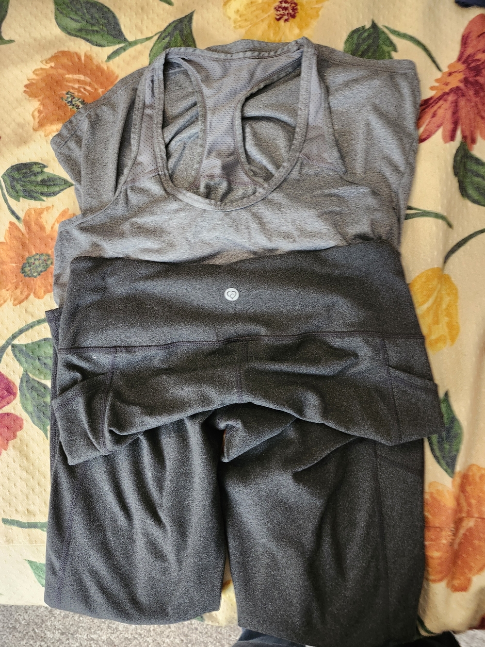 Gray Athletic Tank and Leggings Set